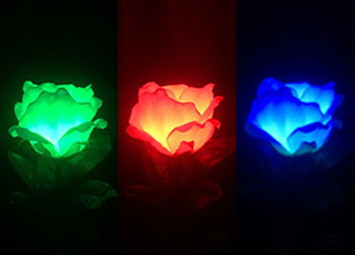 칼라체인지로즈 (3가지색상)      Color Changing Lighting Rose with Thumb Tip