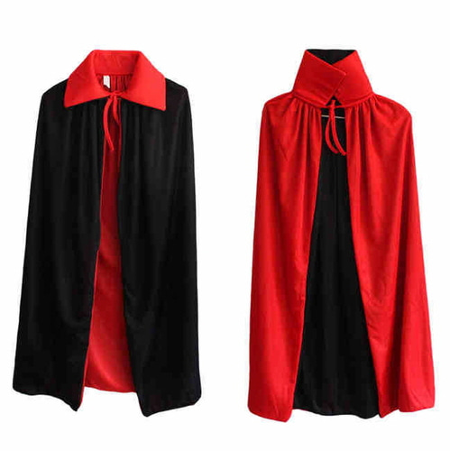 할로윈 블랙 레드 뱀파이어 드라큘라 악마 망토    Shopee Halloween Black Red Vampire Cape Dracula Devil Cloak
