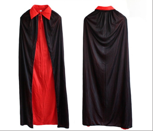 할로윈 블랙 레드 뱀파이어 드라큘라 악마 망토    Shopee Halloween Black Red Vampire Cape Dracula Devil Cloak